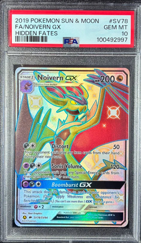2019 Pokemon Sun & Moon Hidden Fates Noivern GX Shiny Vault SV78/SV94 PSA 10 GEM (English Version)