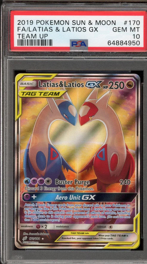 Pokemon Latias & Latios GX Team Up Full Alt Art #170 PSA 10 Gem Mint (English Version)