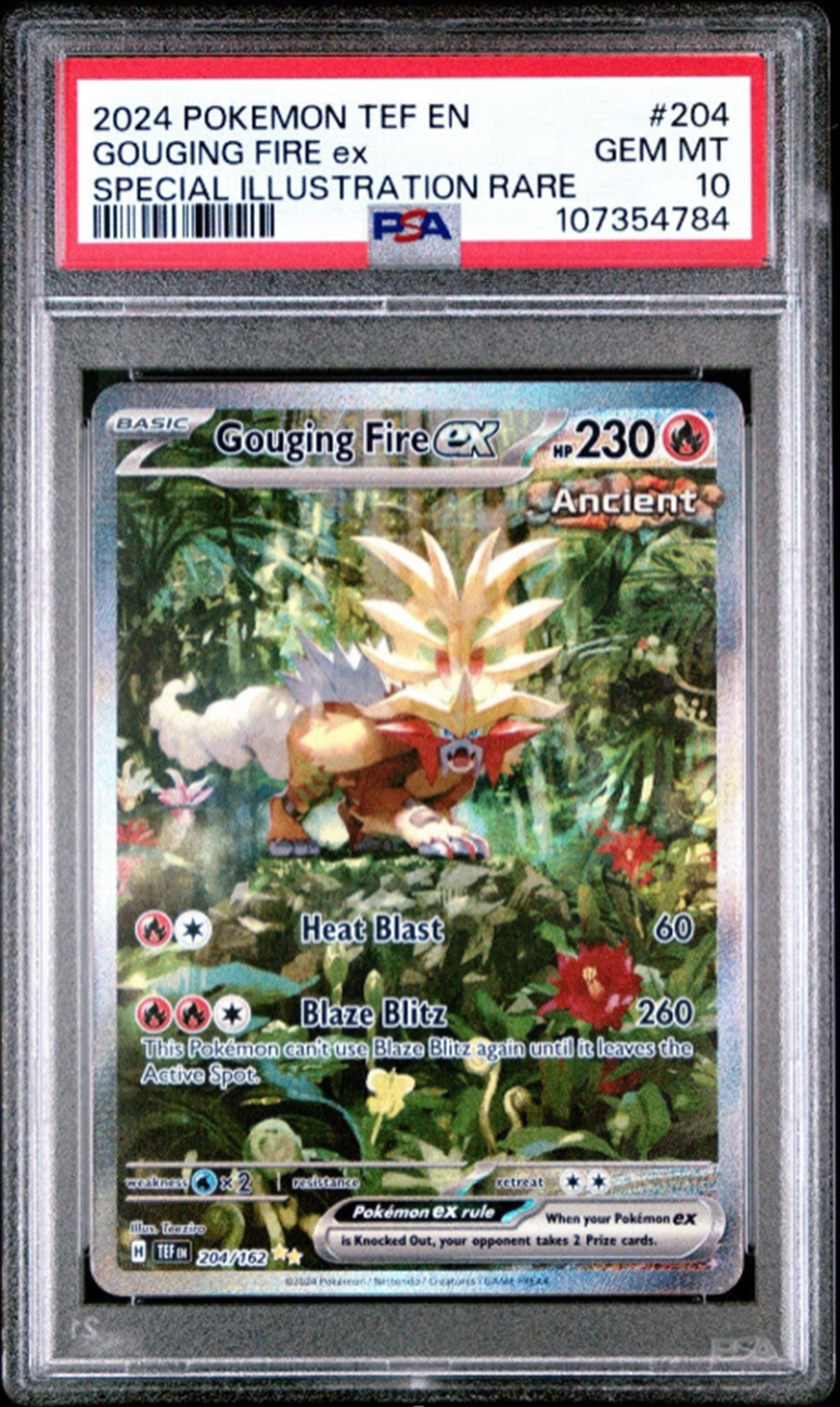 PSA 10 Pokemon Gouging Fire EX #204 Temporal ForcesPSA 10 Pokemon Gouging Fire EX #204 Temporal Forces
