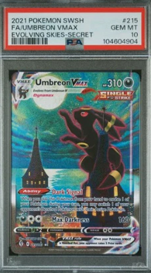 Pokemon 2021 Umbreon VMAX 215/203 Alt Art Secret Evolving Skies GEM MINT PSA 10 (English Version)