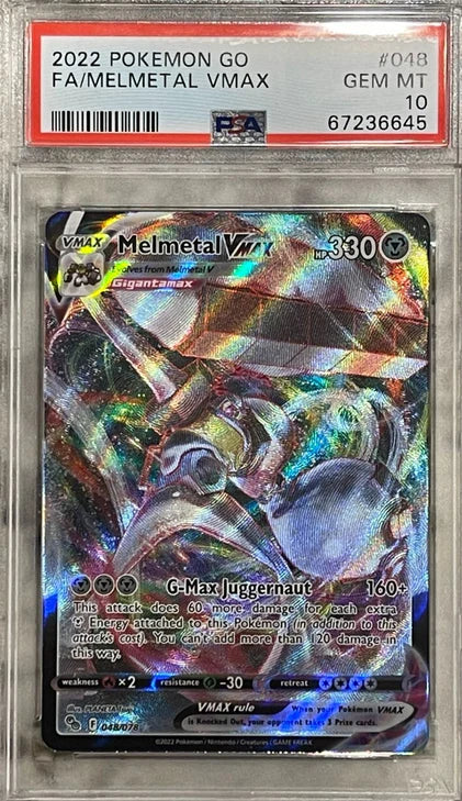 Pokemon Go Melmetal VMAX Full Art #048 PSA 10 *645 (English Version)