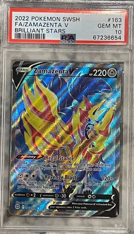 Pokemon Brilliant Stars Zamazenta V Full Art #163 PSA 10 *654  (English Version)Pokemon Brilliant Stars Zamazenta V Full Art #163 PSA 10 *654  (English Version) Pokemon Brilliant Stars Zamazenta V Full Art #163 PSA 10 *654 (English Version)