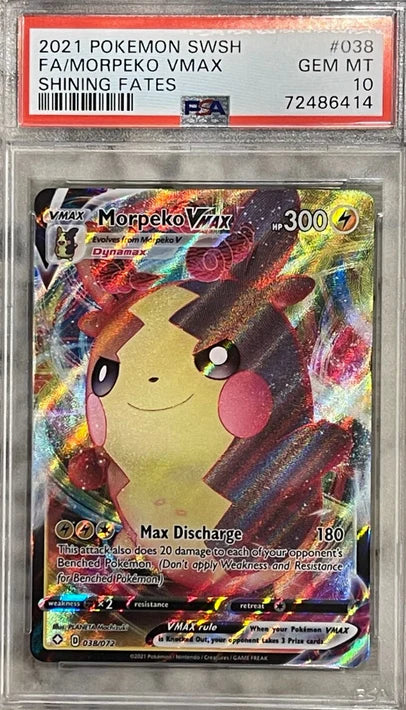Pokemon Shining Fates Morpeko VMAX Full Art #038 PSA 10Pokemon Shining Fates Morpeko VMAX Full Art #038 PSA 10 (English Version)
