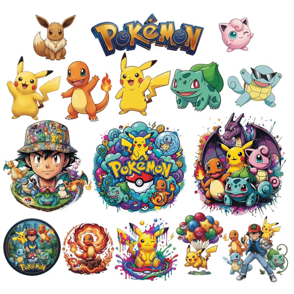 Assorted Pokémon Stickers Pack | Get 10 Random Pokémon Character Stickers