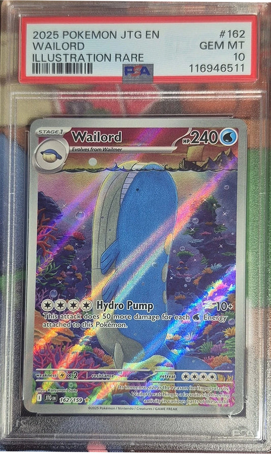 Pokemon Journey Together Illustration Wailord PSA 10 162/159 (English Version)