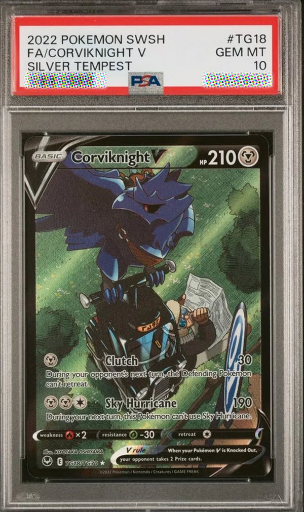 2022 Pokémon Silver Tempest #Tg18 Corviknight V PSA 10