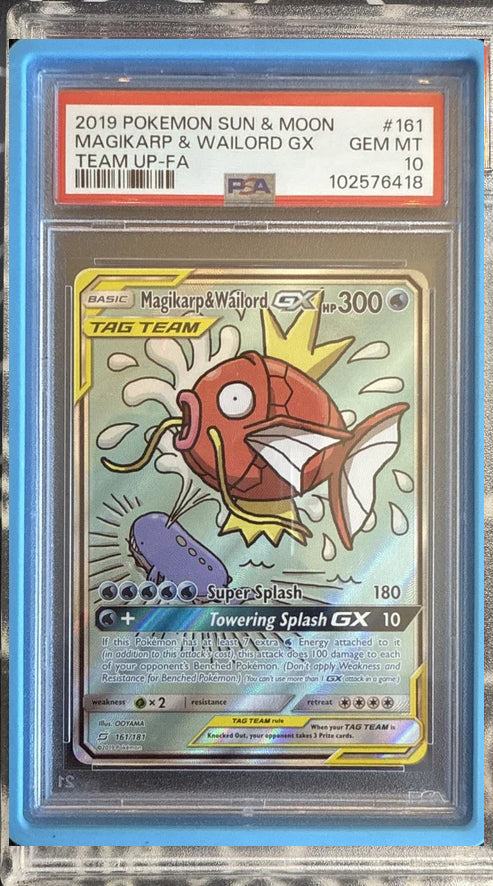 PSA 10 Magikarp & Wailord GX 161/181 Pokemon Team Up Alternate Art English GEM (English Version)
