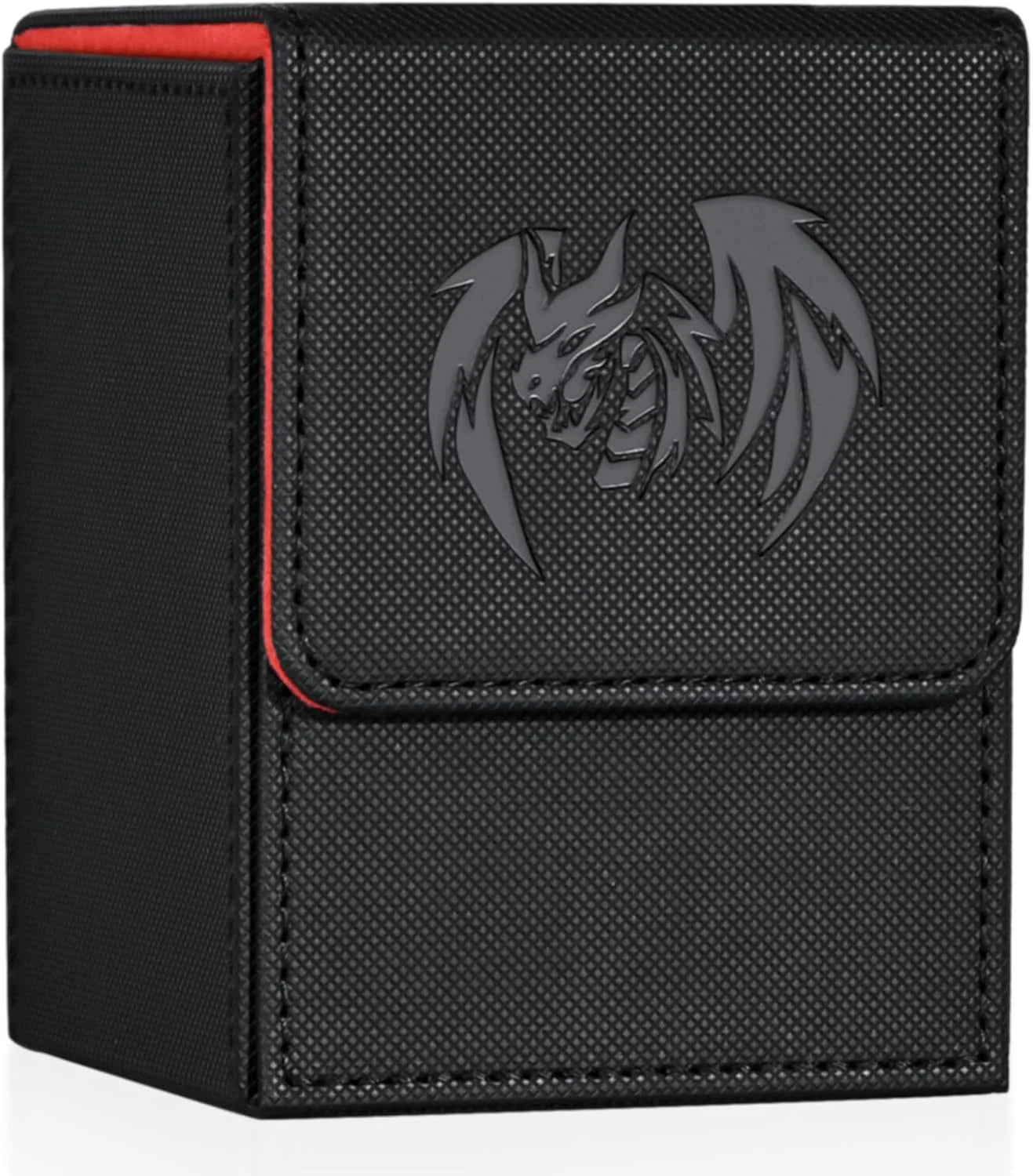 UAONO Sky Dragon Premium Leather Deck Box – Black & Red (100+)