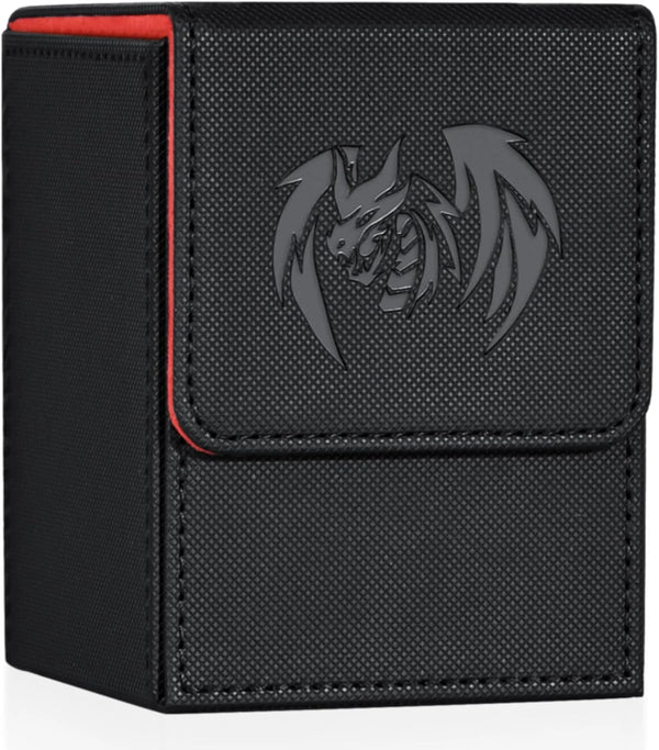 UAONO Sky Dragon Premium Leather Deck Box – Black & Red (100+)
