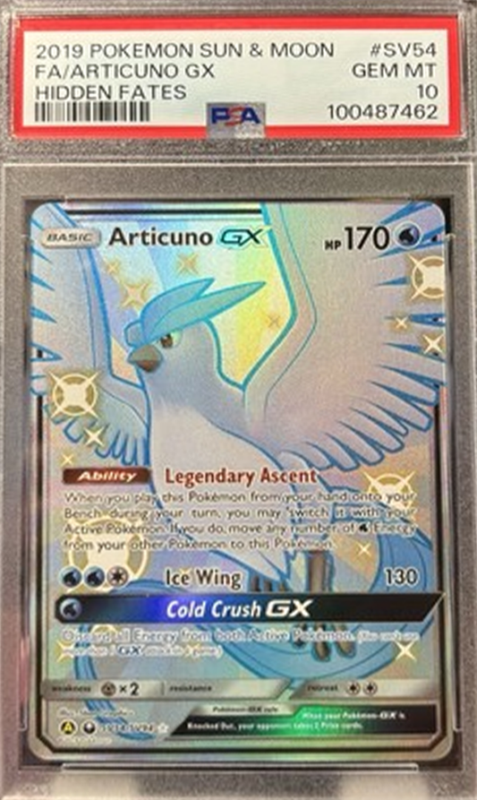 PSA 10 - Articuno GX - Hidden Fates - SV54/SV94 - Pokemon (English Version)