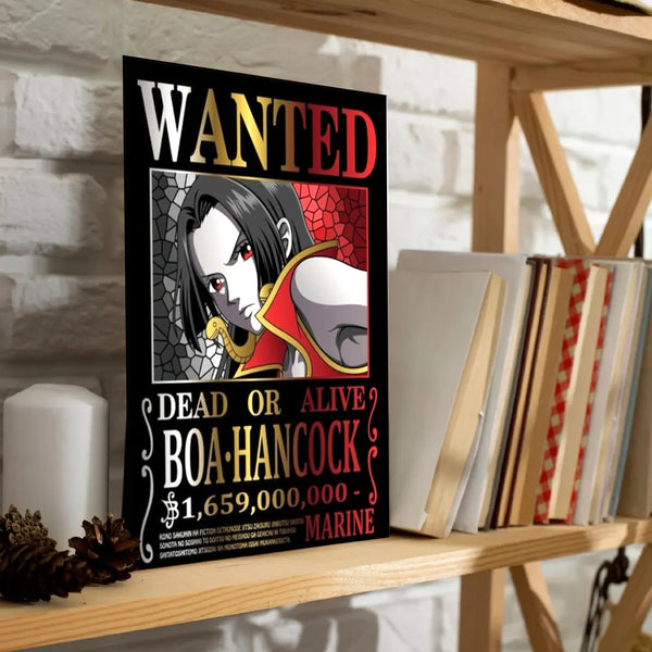 Boa Hancock Wanted Poster Red Black Anime Wall Art