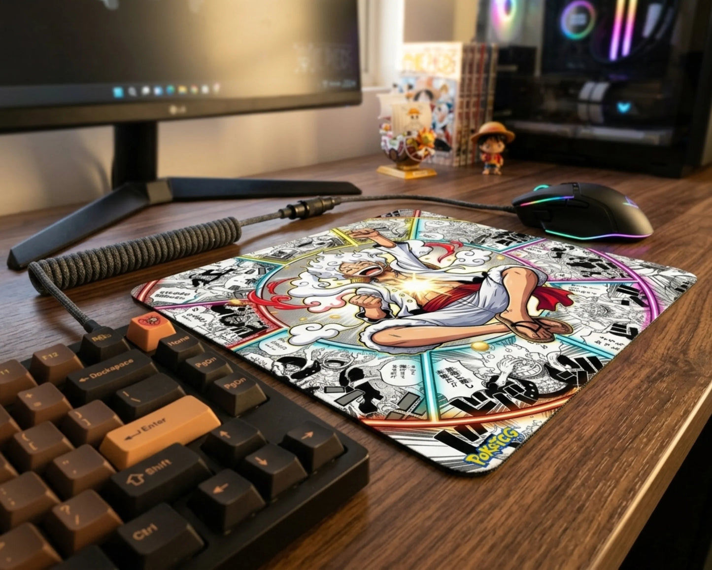 Gear 5 Luffy Manga Art Gaming Mouse Pad