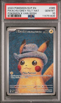 2023 Pokemon Black Star SV Promo 085 Van Gogh Pikachu With Grey Felt Hat PSA 10 (English Version)