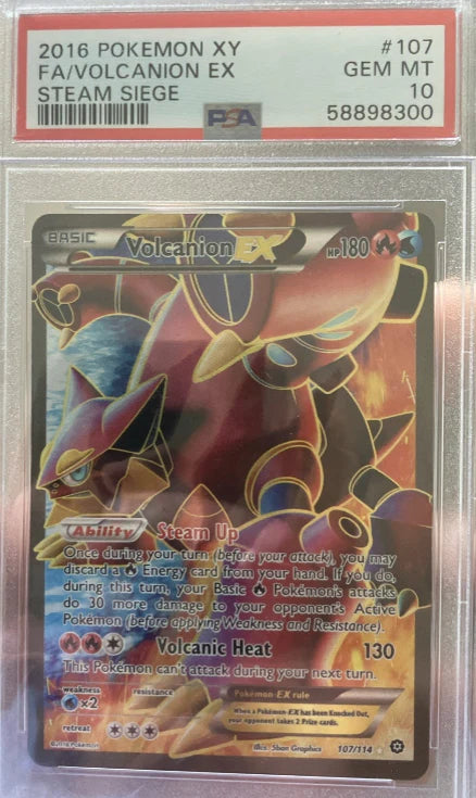 2016 Pokemon XY Steam Siege Volcanion EX #107/114 PSA 10 (English Version)