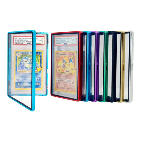 Scratch Resistant Magnetic Graded Card Slab Case with Metal Frame – Display & Storage Holder