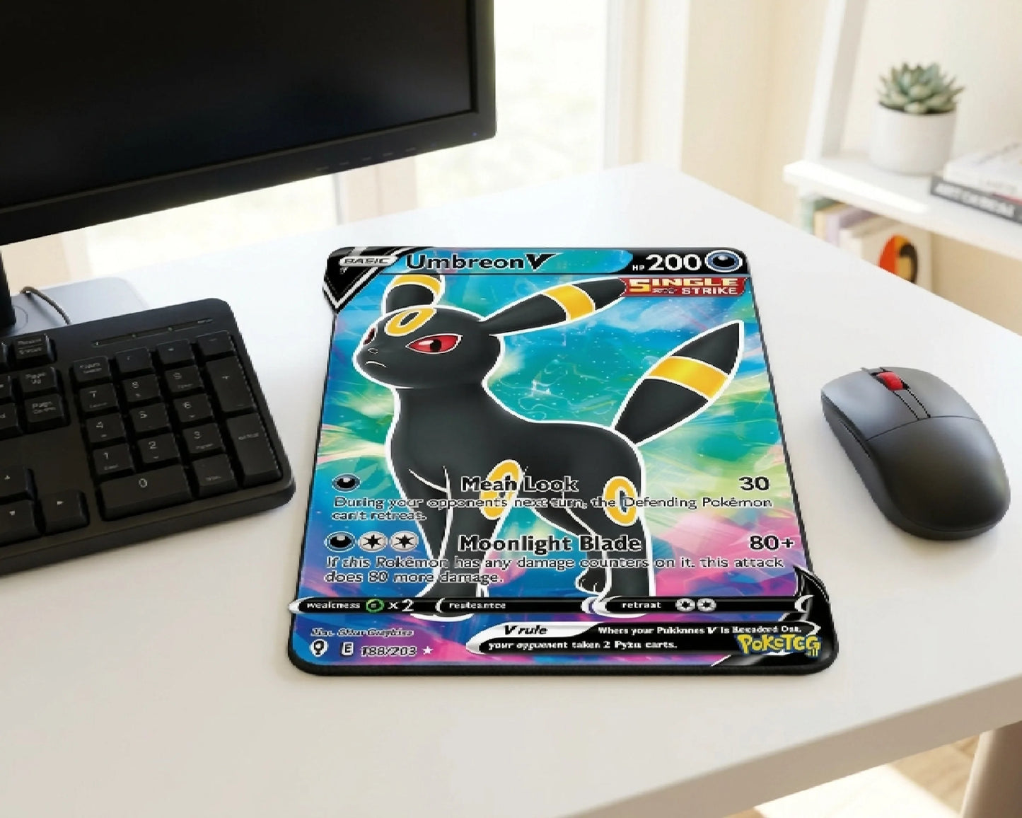 Umbreon V Neon Pokémon Gaming Mouse Pad