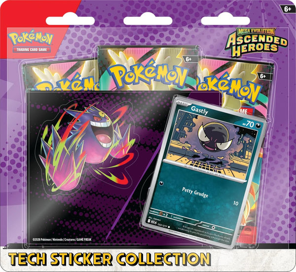Pokémon : Mega Evolution—Ascended Heroes Tech Sticker Collection - Gastly